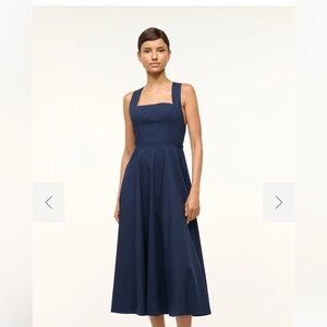 STAUD Navy Strapless Dress